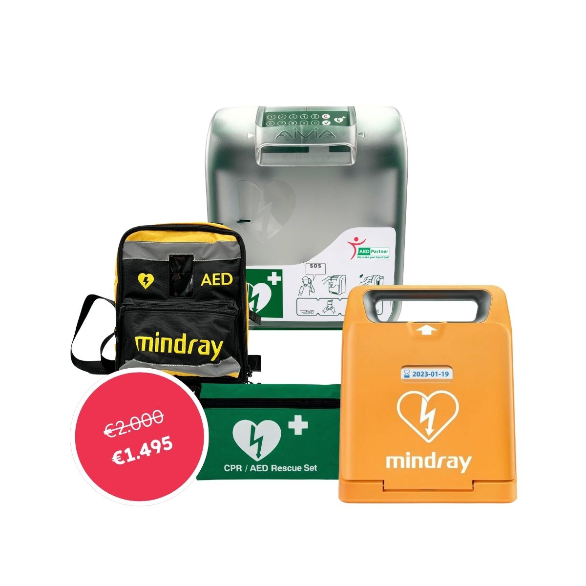 Aanbieding Mindray C1 AED met buitenkast